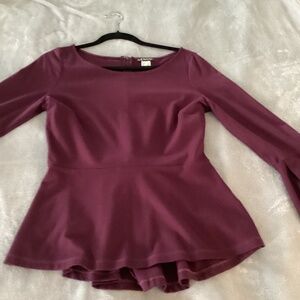 Burgundy long sleeve blouse